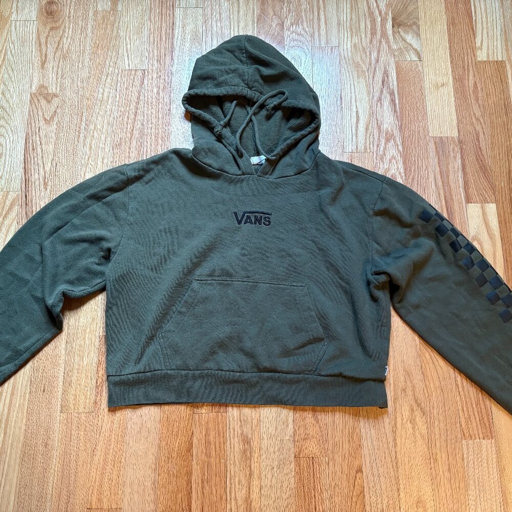 Vans Check Sleeve Cropped Hoodie
